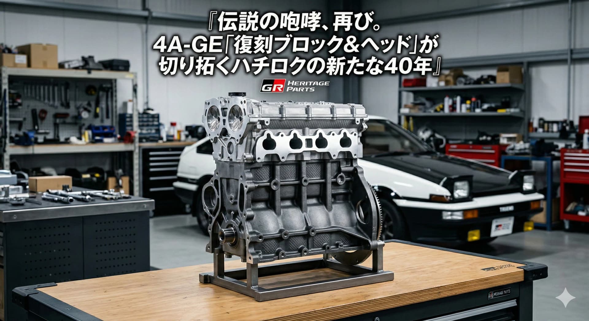 伝説の咆哮、再び。4A-GE「復刻ブロック＆ヘッド」が切り拓くハチロクの新たな40年