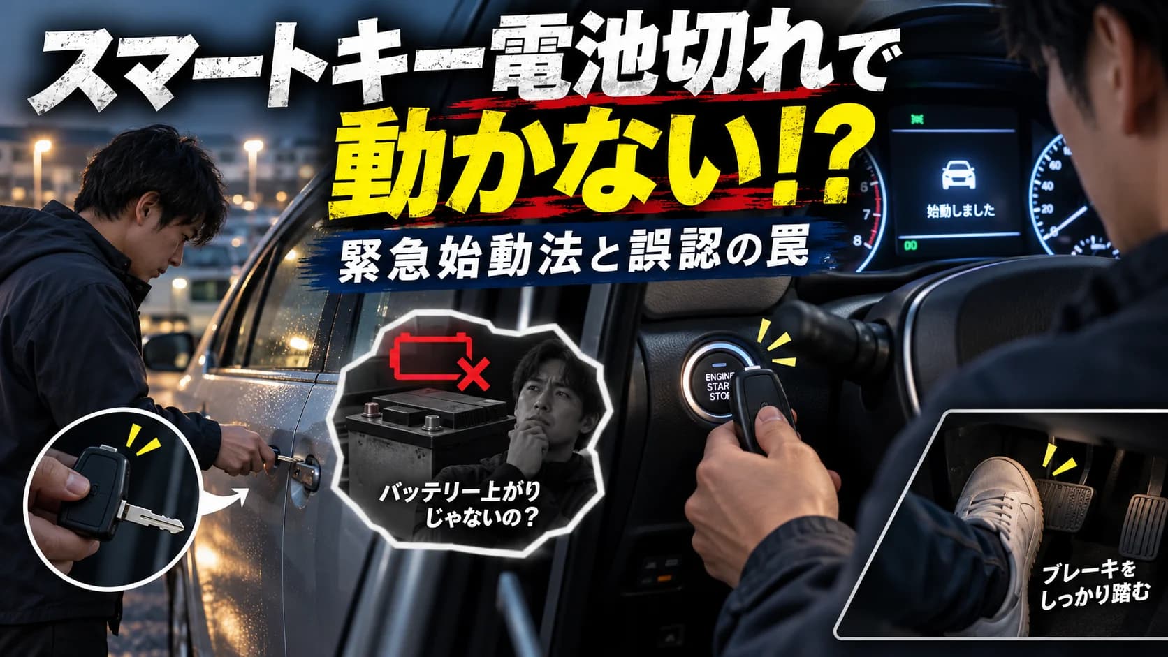 スマートキー電池切れで動かない！？緊急始動法と誤認の罠