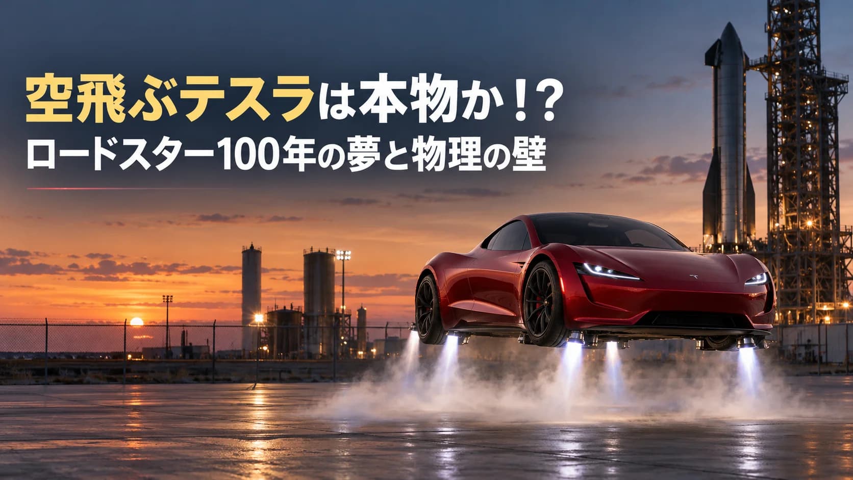 空飛ぶテスラは本物か！？ロードスター100年の夢と物理の壁