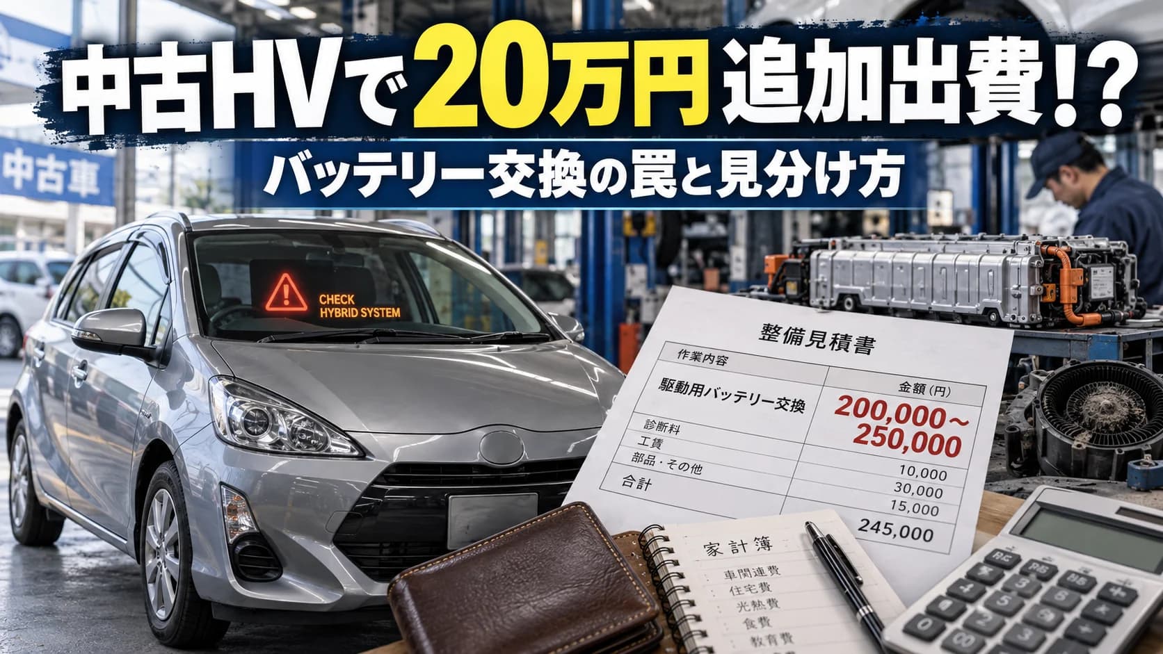 中古HVで20万円追加出費！？バッテリー交換の罠と見分け方