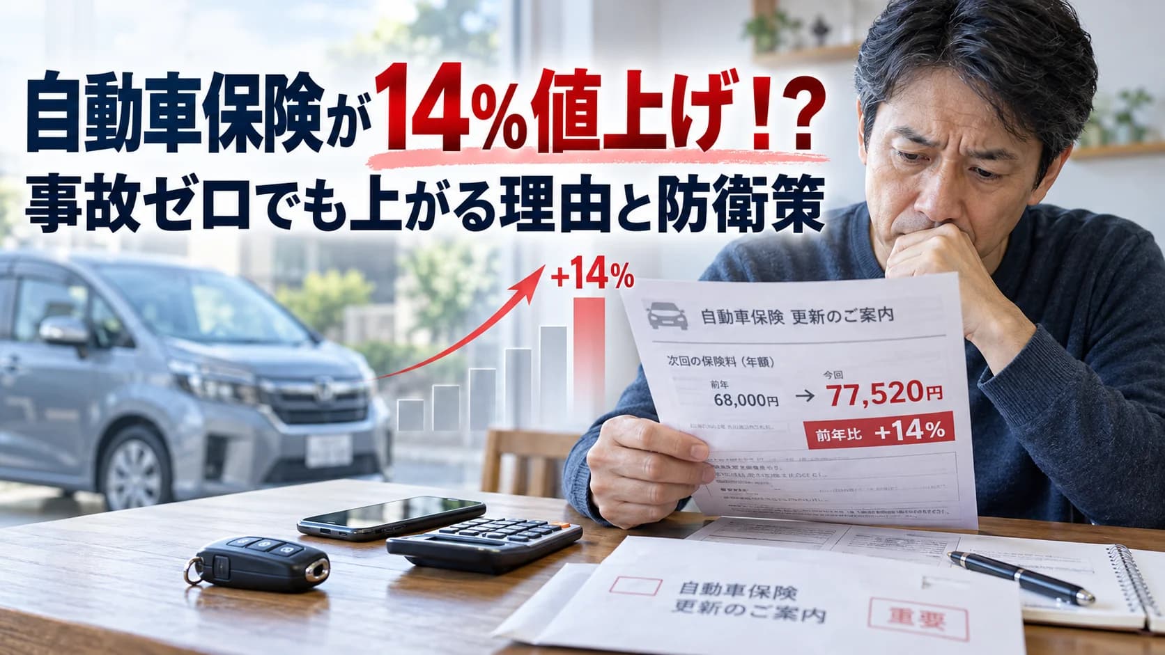 自動車保険が14%値上げ！？事故ゼロでも上がる理由と防衛策