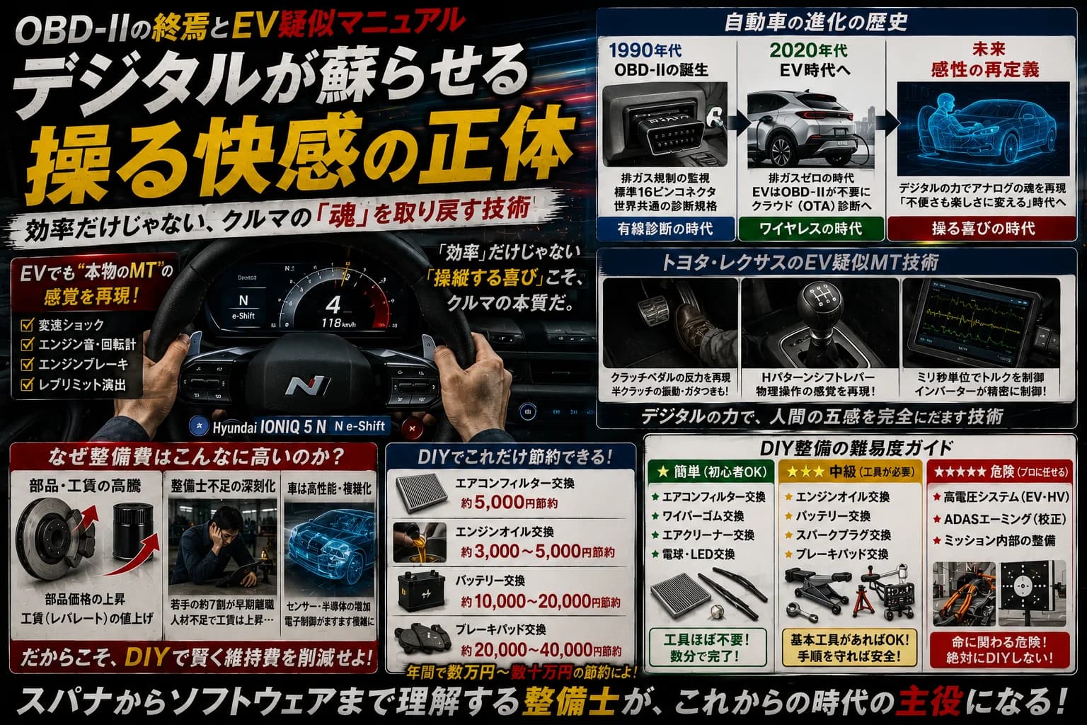 OBD-IIの終焉とEV疑似マニュアル：デジタルが蘇らせる「操る快感」の正体