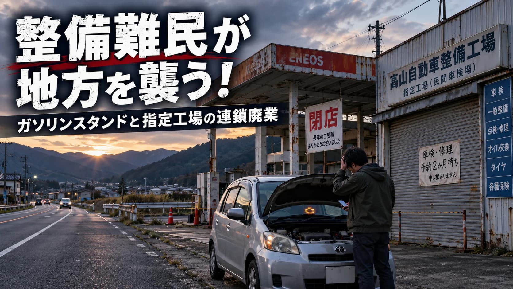 整備難民が地方を襲う！ガソリンスタンドと指定工場の連鎖廃業