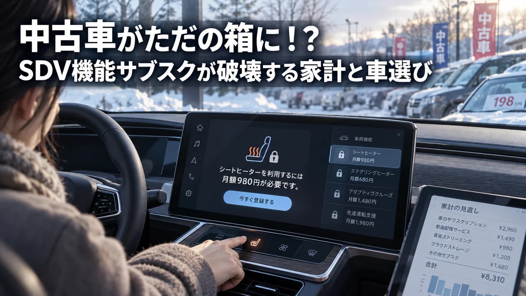 中古車がただの箱に！？SDV機能サブスクが破壊する家計と車選び