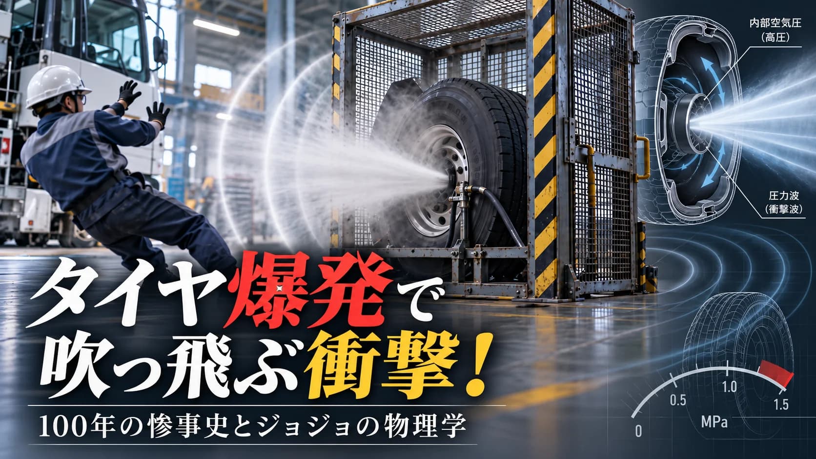タイヤ爆発で吹っ飛ぶ衝撃！100年の惨事史とジョジョの物理学
