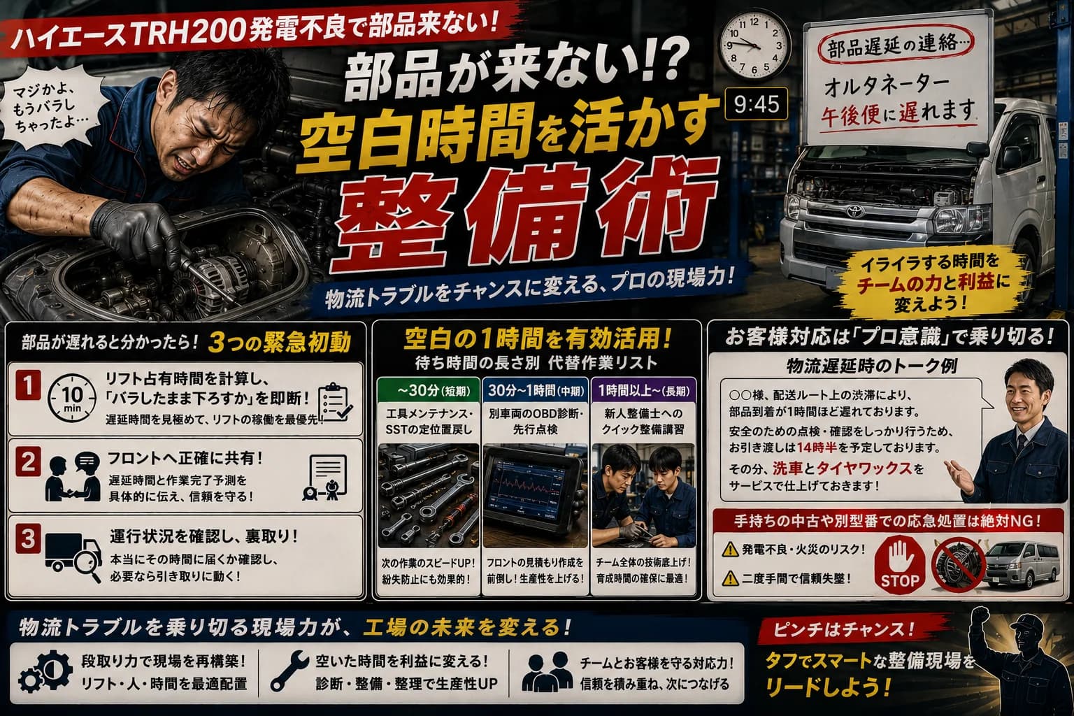 発電不良で部品が来ない！空白時間を活かす整備術