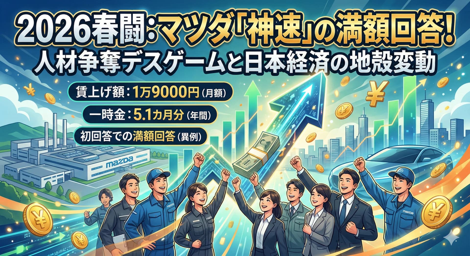 【2026春闘速報】マツダが投じた「1.9万円」の一石。不透明な世界情勢で見せた“広島の意地”と日本経済の転換点
