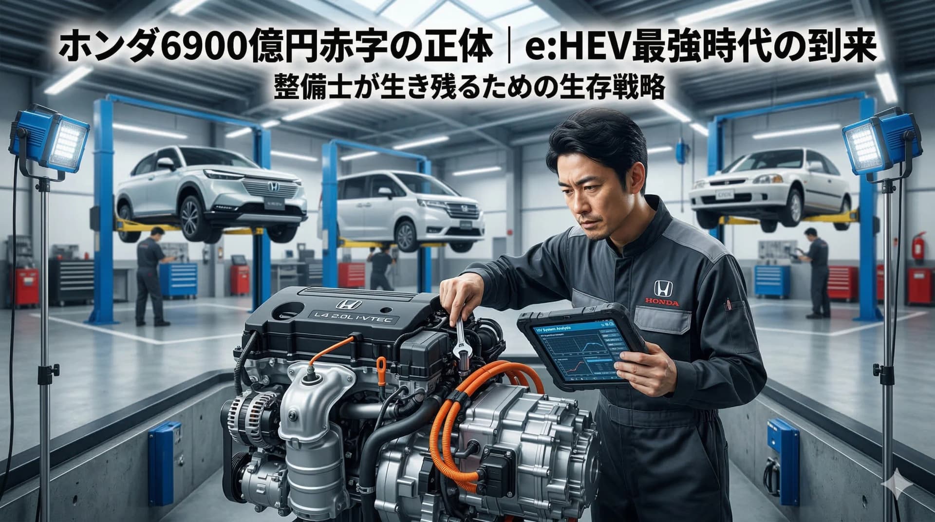 【激震】ホンダ6900億円赤字の正体｜北米EV撤退で「e:HEV最強時代」が再来する？整備士が知るべき生存戦略