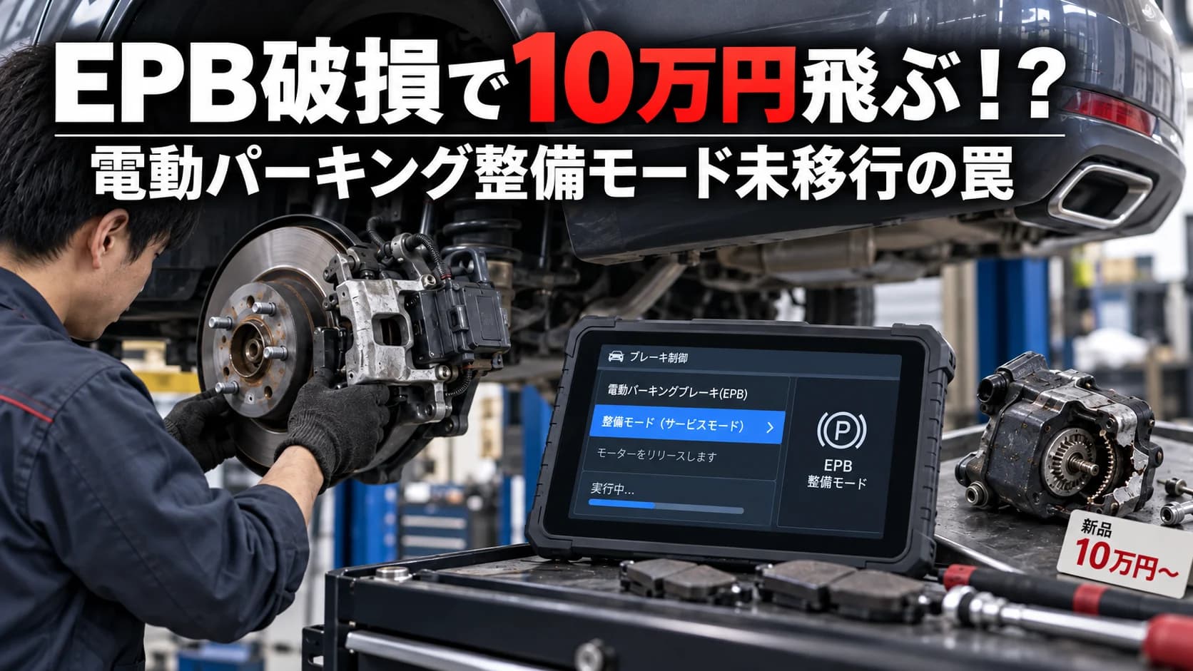 EPB破損で10万円飛ぶ！？電動パーキング整備モード未移行の罠