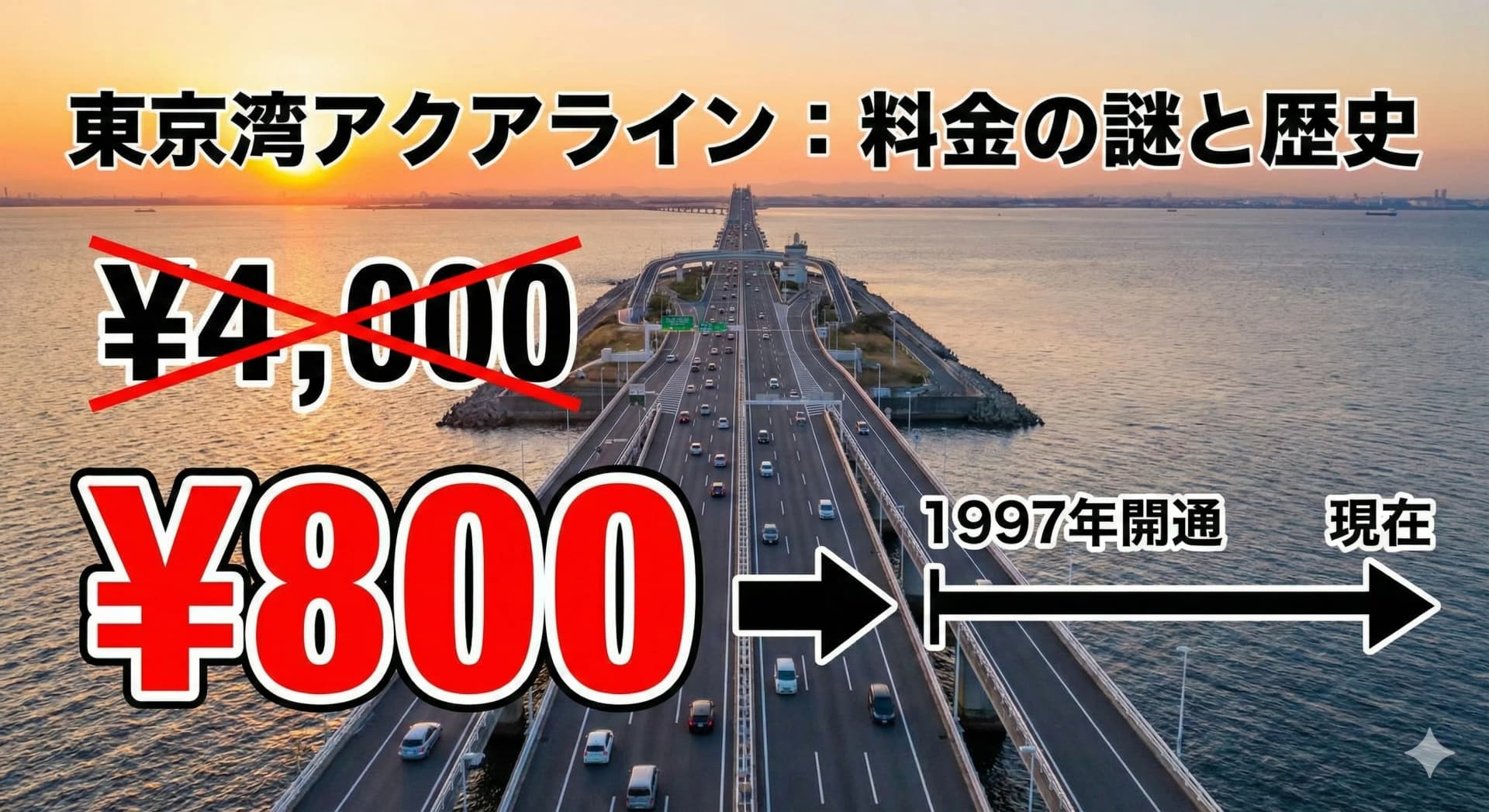 東京湾アクアラインはなぜ「4,000円」から「800円」になったのか？