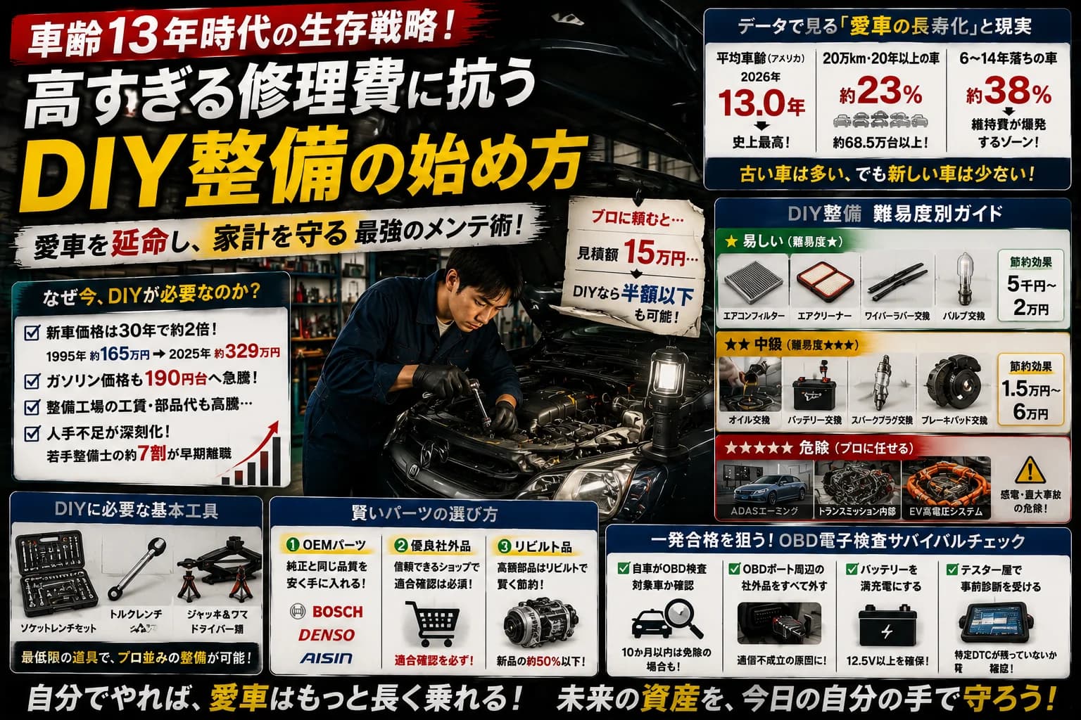車齢13年時代の生存戦略！高すぎる修理費に抗う「DIY整備」の始め方