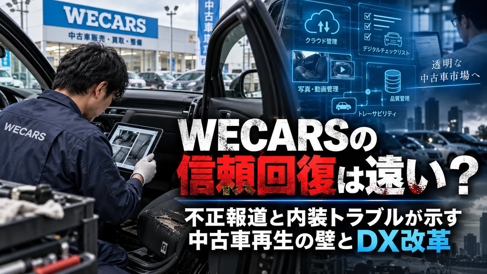 WECARSの信頼回復は遠い？不正報道と内装トラブルが示す中古車再生の壁とDX改革