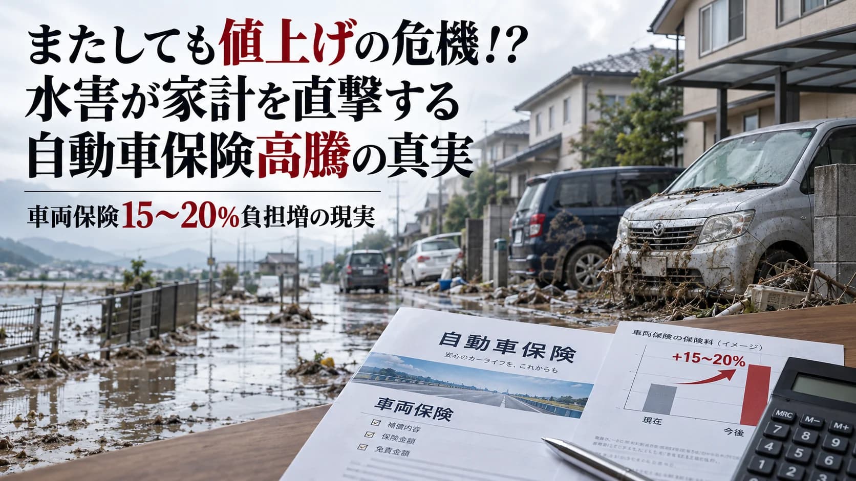 またしても値上げの危機！？水害が家計を直撃する自動車保険高騰の真実