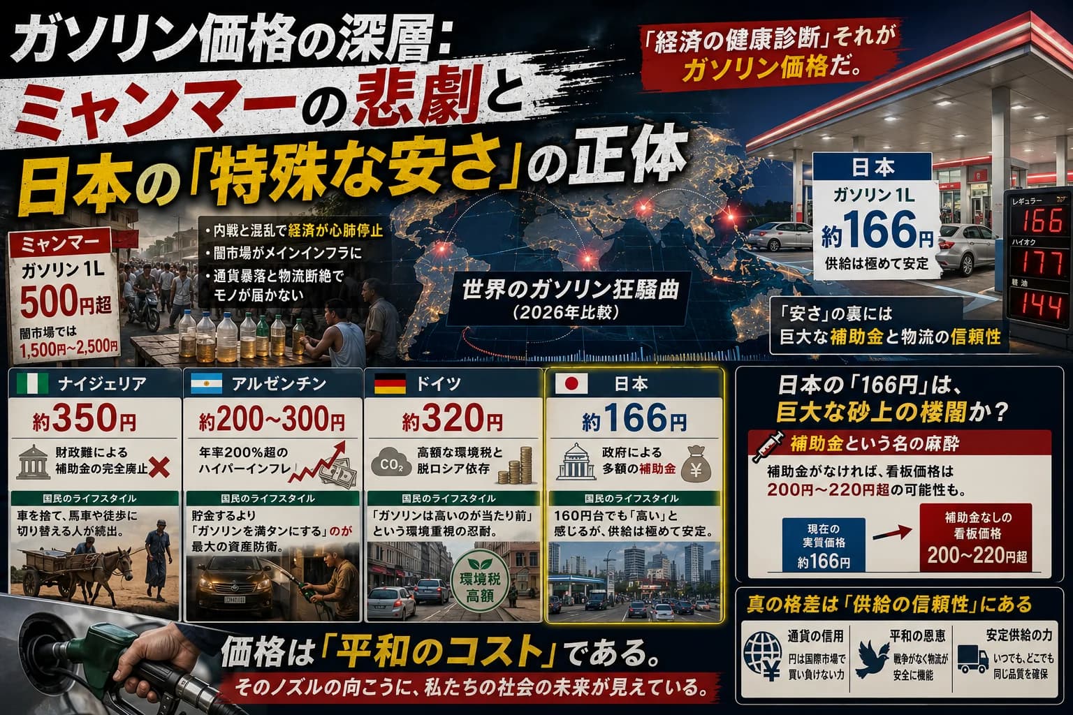ガソリン価格の深層：ミャンマーの悲劇と日本の「特殊な安さ」の正体