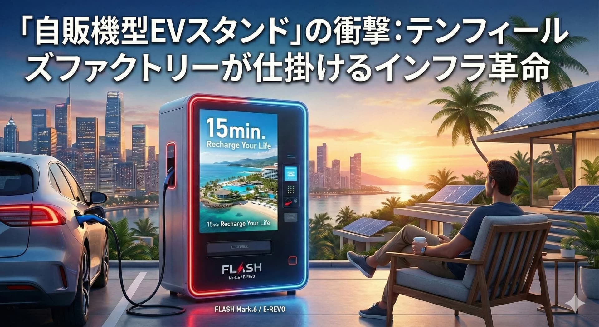 「自販機型EVスタンド」の衝撃：テンフィールズファクトリーが仕掛けるインフラ革命