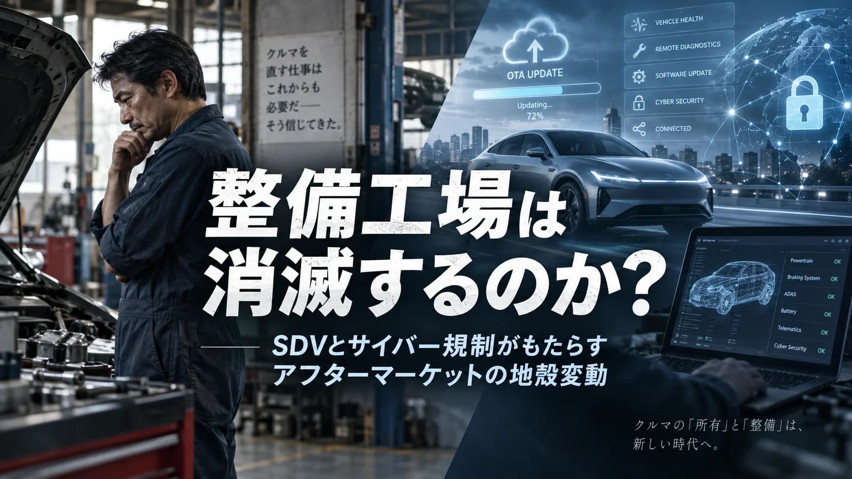 整備工場は消滅するのか?SDVとサイバー規制がもたらすアフターマーケットの地殻変動