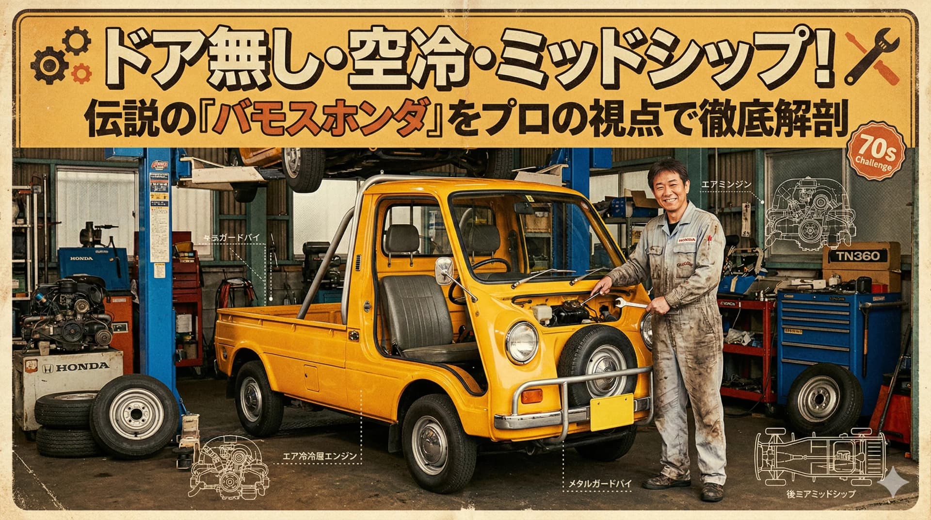 ドア無し・空冷・ミッドシップ!初代バモスホンダが示した「狂気」の設計思想