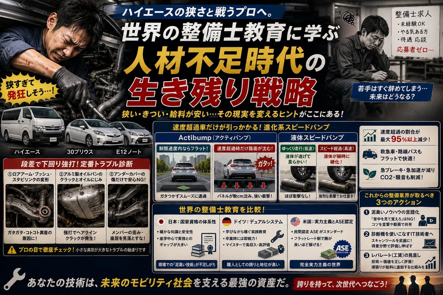 ハイエースの狭さと戦うプロへ。世界の整備士教育に学ぶ「人材不足時代」の生き残り戦略