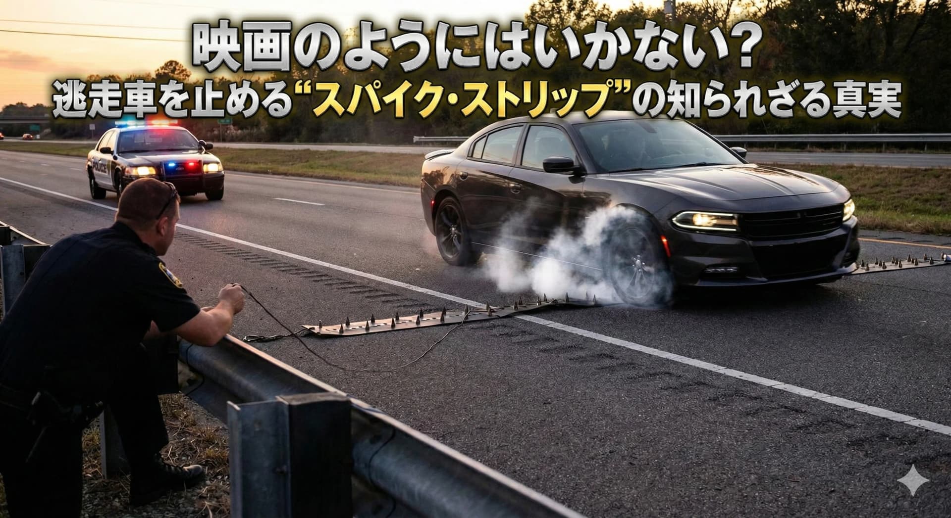 映画のようにはいかない?逃走車を止める“スパイク・ストリップ”の知られざる真実