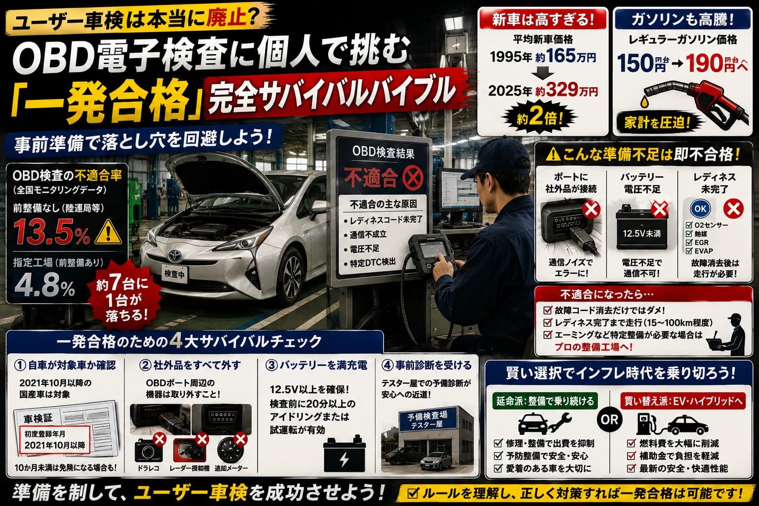 ユーザー車検は本当に廃止?OBD電子検査に個人で挑む「一発合格」完全サバイバルバイブル